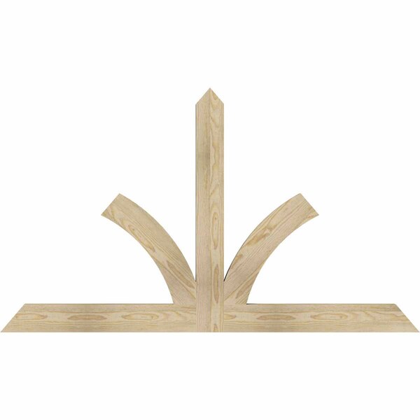 Ekena Millwork Richland Rough Sawn Timber Gable Bracket, Douglas Fir, 60"W x 35"H x 2"D x 4"F, 14/12 Pitch GBW060X35X0204RIC00RDF - main